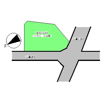深谷駅南 土地面積:499平米 ( 150.94坪 )