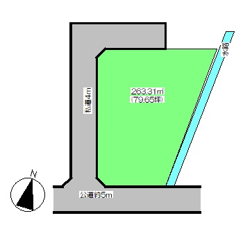 深谷市(旧花園町・川本町・寄居町) 土地面積:263.31平米 ( 79.65坪 )
